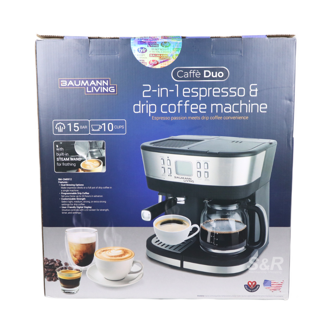 Baumann Living Caffè Duo 2-in1 Espresso & Drip Coffee Machine